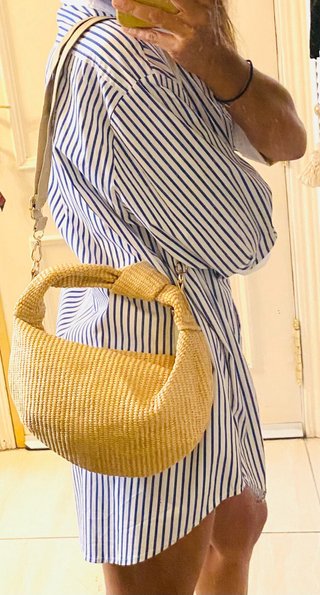 Bolso de rafia beige