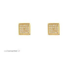 pendientes oro 18k con piedra con circonita