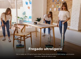 FREGONA ELECTRICA SIN CABLE DOBLE RODILLO SPRAY.