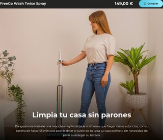 FREGONA ELECTRICA SIN CABLE DOBLE RODILLO SPRAY.