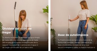 FREGONA ELECTRICA SIN CABLE DOBLE RODILLO SPRAY.