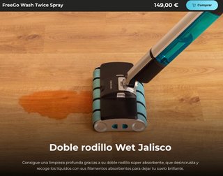 FREGONA ELECTRICA SIN CABLE DOBLE RODILLO SPRAY.