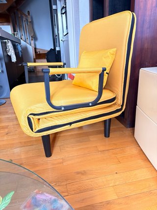 Sillón Cama Individual Amarillo