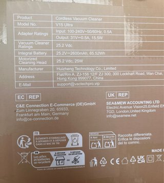Aspiradora VACTechPro V15 ultra. 55000Pa Roja