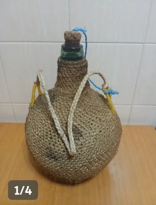 Tinaja de Cristal con Revestimiento de Cuerda