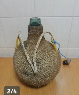 Tinaja de Cristal con Revestimiento de Cuerda