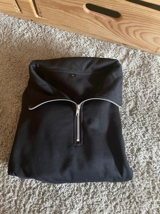 Zara Sudadera Negra Media Cremallera Talla S