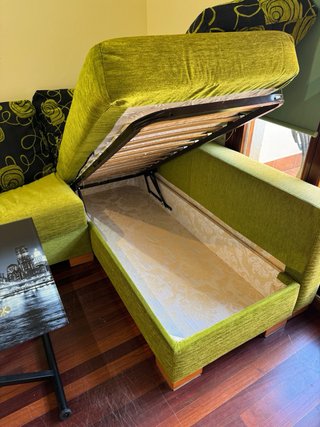 Sofá cama chaise longue verde