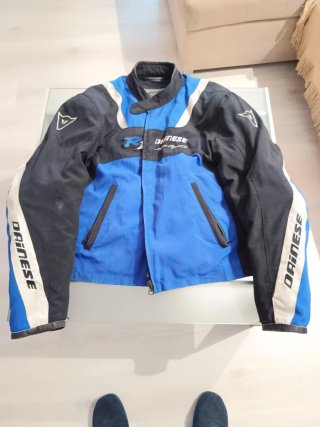 Cazadora Dainese Moto Tela Azul Negra