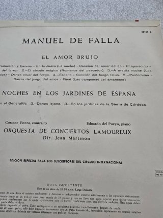 Vinilo Manuel de Falla: Noches en los Jardines d