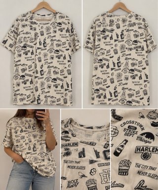 Camiseta Estampada Estilo Urbano