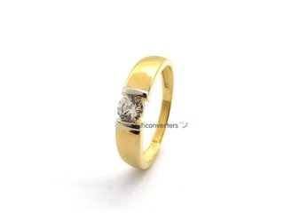 sortija oro 18k con piedra con circonita t. 22,5 (19,9 mm)