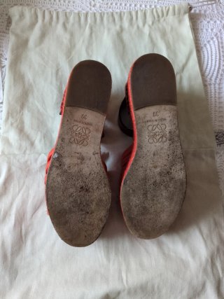 Sandalias cuña esparto Loewe naranjas