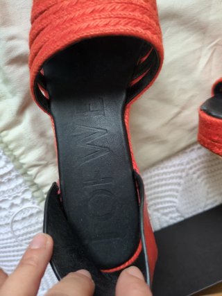 Sandalias cuña esparto Loewe naranjas
