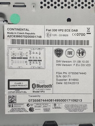 SISTEMA AUDIO / RADIO CD FIAT FIAT 500L 2012-2017