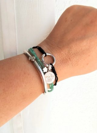 Pulsera Tous Cordón Nudos y Plata