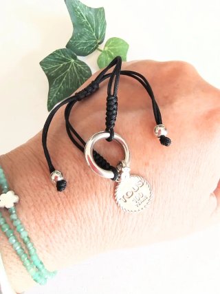 Pulsera Tous Cordón Nudos y Plata