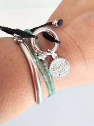Pulsera Tous Cordón Nudos y Plata