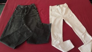 Pantalones vaqueros chica negros y blancos