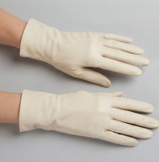 Guantes Piel Vintage Retro Beige 70s