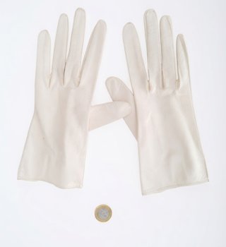 Guantes Piel Vintage Retro Beige 70s