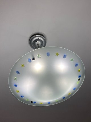 Lámpara colgante cristal multicolor