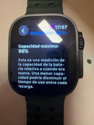 Apple Watch Ultra 2 Negro 96%salud de la batería.