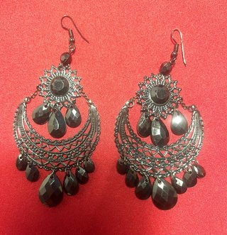 Pendientes largos Bisu étnicos boho negros