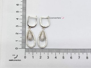 pendientes plata 925mm con piedra con circonita