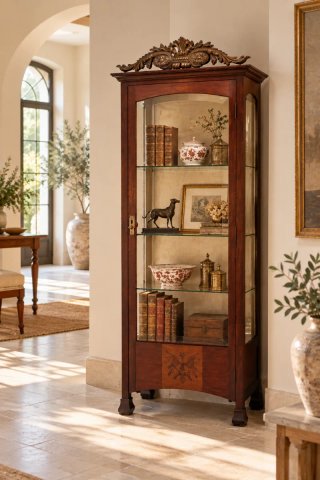 Vitrina Modernista de Caoba Maciza