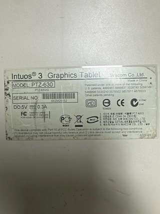 Wacom Intuos 3 PTZ-630 Graphics Tablet
