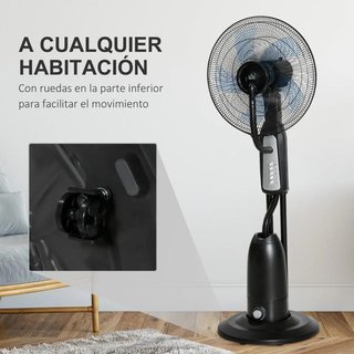 Ventilador Nebulizador Silencioso 90W 2,8L Negro