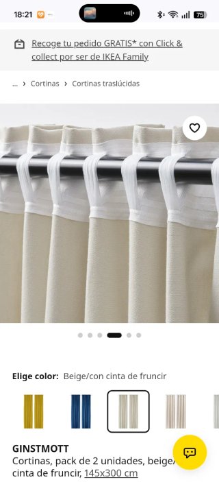 4 Cortinas IKEA Ginstmott Beige
