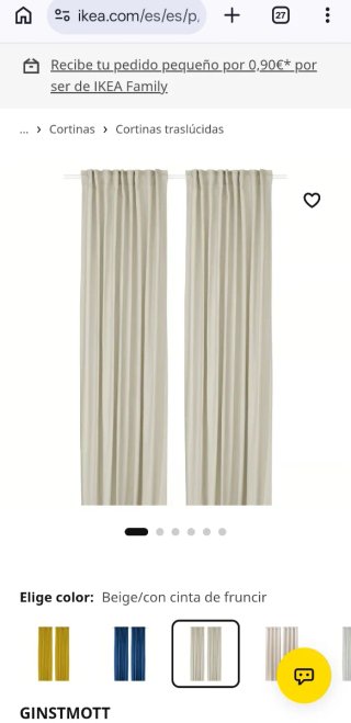 4 Cortinas IKEA Ginstmott Beige