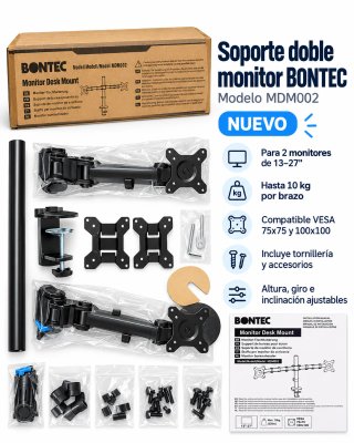 Soporte Doble Monitor BONTEC MDM002 13-27 Nuevo