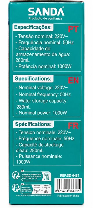 Plancha de Vapor SANDA 1000W