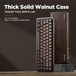 Teclado Mecánico 65% con Estructura de Madera