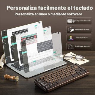 Teclado Mecánico 65% con Estructura de Madera
