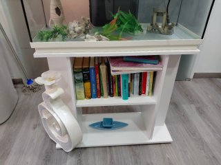Pecera con Mueble Blanco
