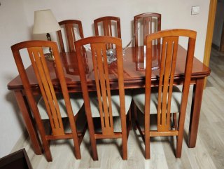 Mesa de Salón Rectangular y 6 Sillas