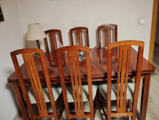 Mesa de Salón Rectangular y 6 Sillas