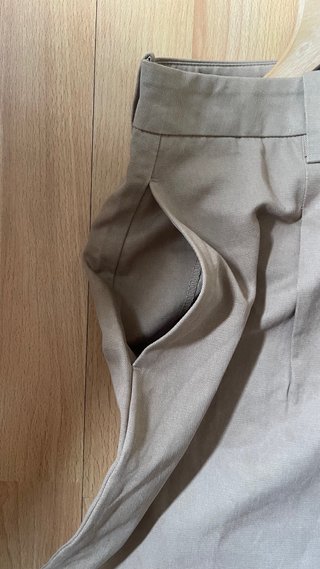 Pantalón Ancho Zara Beige Talla L