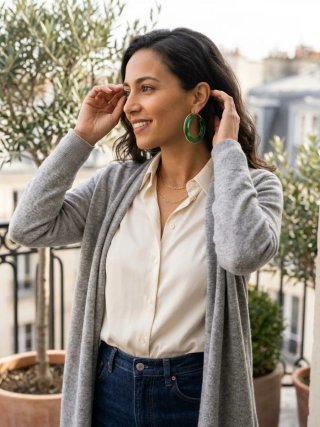 Pendientes de aro verde