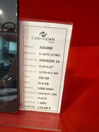 Xiaomi Redmi Note 12 Pro 5G 256GB Negro