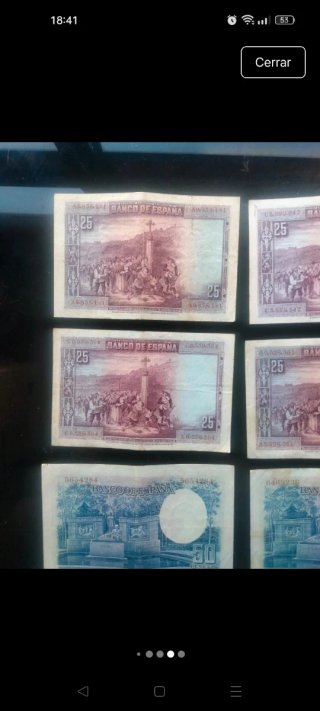 Lote 8 Billetes Españoles 25 y 50 Pesetas