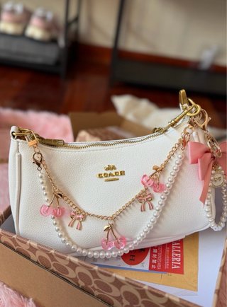 Bolso Coach Blanco con Abalorios