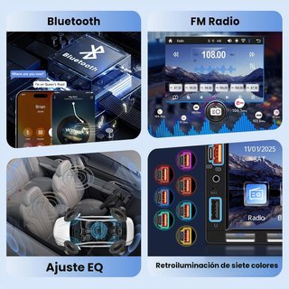nueva Radio Coche 2 DIN Carplay Android Auto