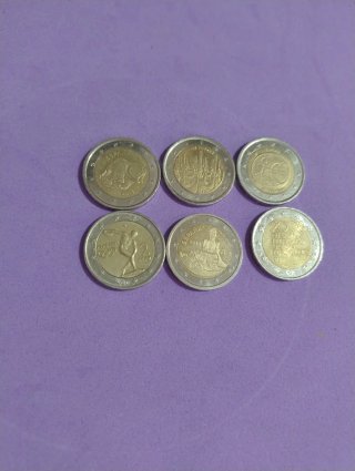 Lote de 6 monedas de 2 eur .. Lote número=4.=