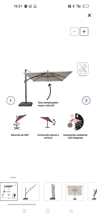 Parasol Naterial Grande Beige