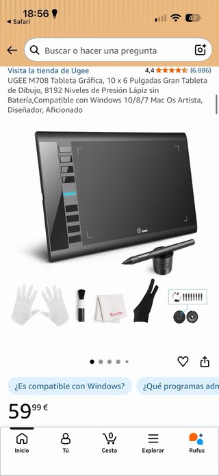 UGEE M708 Tableta Gráfica